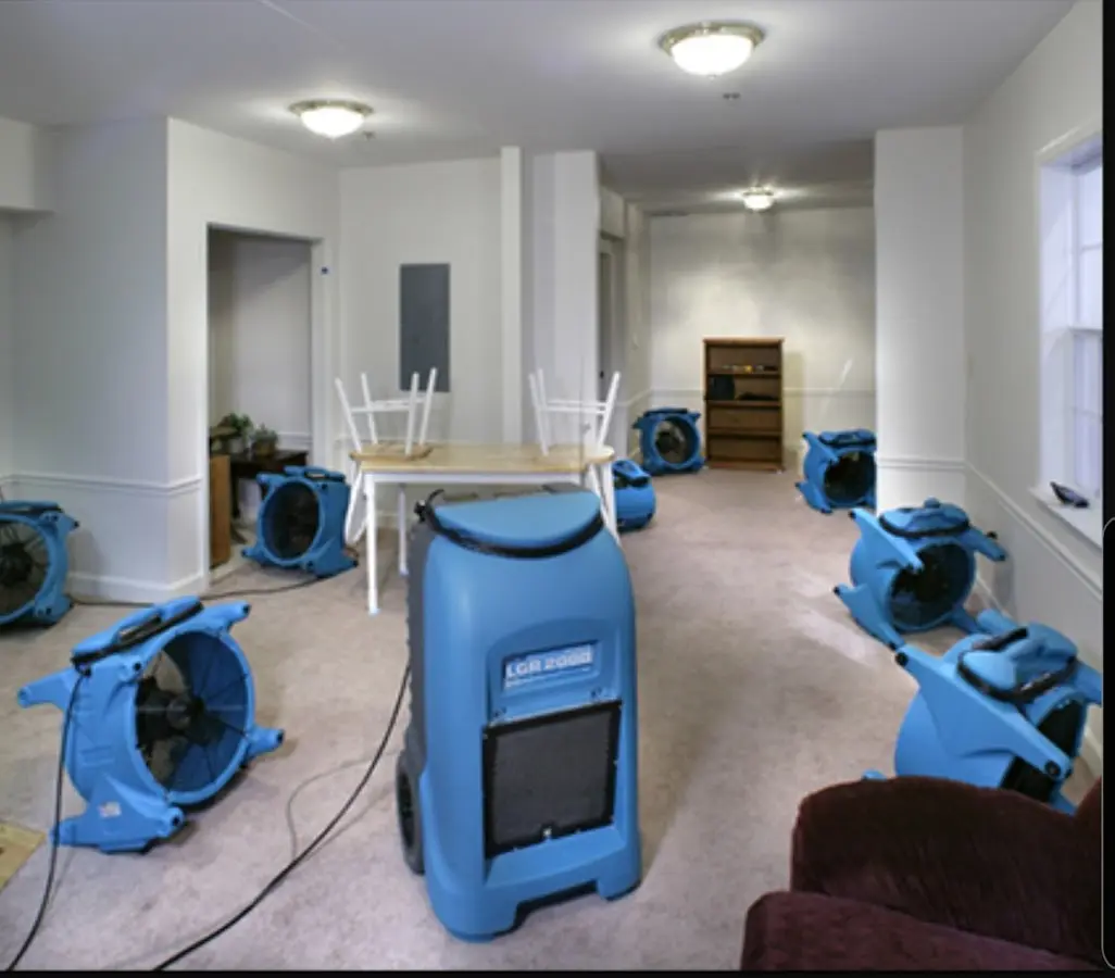 Air movers and dehumidifier setup for Water Extraction & Removal in Altamont